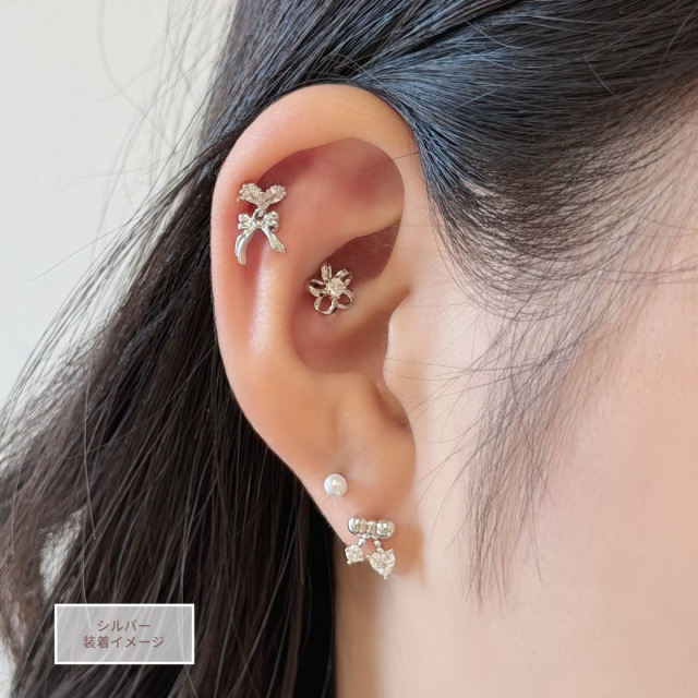 14G 16G ］花 びらのラインが優しい立体感を演出ツイン フラワー