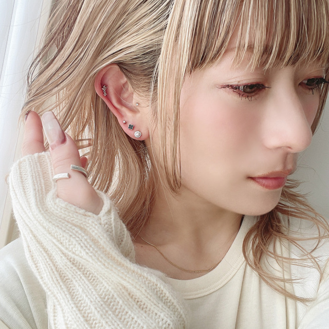 14G 16G ］耳元を女性らしく華やかに演出してくれる。パール