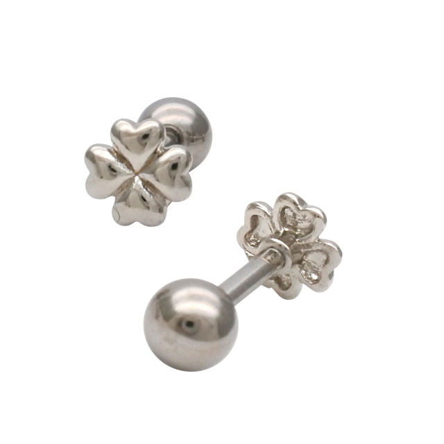 14G 16G ］ちょこんと可愛い 四つ葉 クローバー モチーフ ストレート