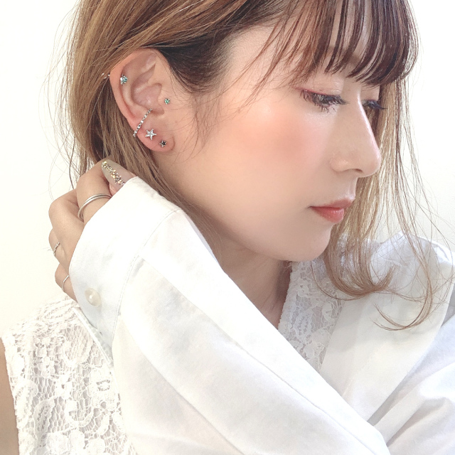 16G14G ］簡単可愛い、私だけのオリジナル♪軟骨ピアスや