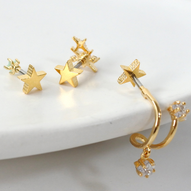 メタルスター star キャッチ 軟骨ピアス ヘリックス カスタム シンプル