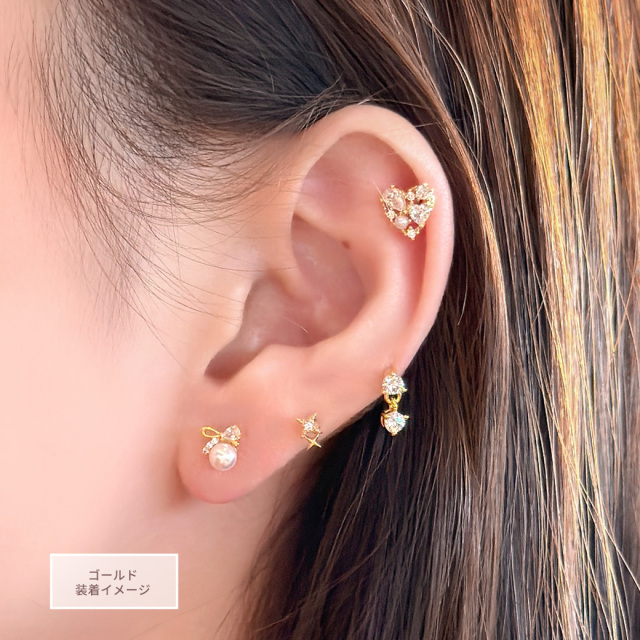 14G 16G ］揺れるたび大人 上品 にきらめく♪ 華奢 2連 CZ ジュエル
