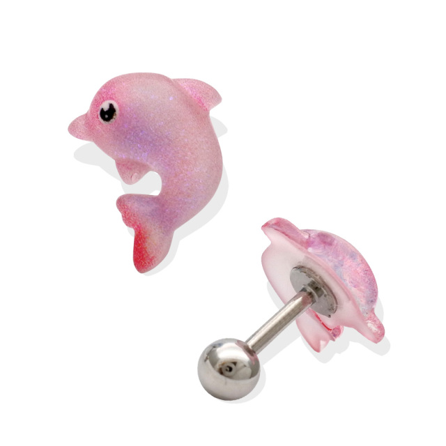 16G ］ ぷっくり可愛い♪ 透明感のある イルカ モチーフ 海の生き物