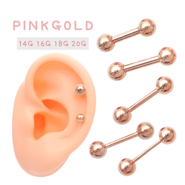 Ꮶ14ピンクゴールドピアス Amazon | [スパイシーリップス] 14G サージカルステンレス