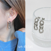 金属アレルギー対応 チェーン デザイン ピアス 両耳用 uneclat ワンエクラ un0034