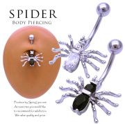 [14G ]個性的なデザインでインパクトを狙う★スパイダー ★spider へそピアス ボディピアス 1037