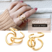 一癖あるデザインでコーデにスパイスを。 GOLDリング 指輪 アクセサリー RING 0638