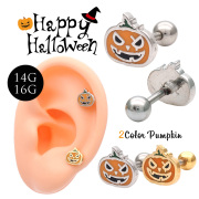 ◆～ハロウィン限定商品～◆［14G 16G ］可愛すぎてごめんなさい♪ハロウィン モチーフ パンプキン かぼちゃ★ ストレート 軟骨ピアス ヘリックス ボディピアス 0663