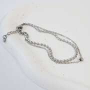 金属アレルギー対応 ボールチェーンレイヤード ブレスレット uneclat ワンエクラ un0043