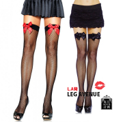【Leg Avenue】NEW☆彼にも褒められる可愛い中にもセクシーなリボン使いがおすすめ♪♪オーバーニー網タイツ[1501]