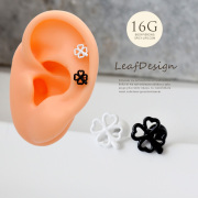 【4月新作】［16G ］甘すぎない大人可愛い♪抜け感クローバー デザインストレート 軟骨ピアス ヘリックス ボディピアス 0923