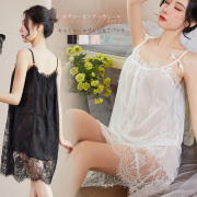 肌透け ボリューム感のある セクシーなシアーチュールキャミソールワンピース 2点SET★ R025