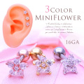  ［16G］丸い花びらが愛らしい存在感♪ちびCZフラワー flower 軟骨ピアス ヘリックス ボディピアス 1119