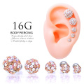 【10月再入荷】［16G］淡い色使いがお上品極艶パヴェ5サイズ展開軟骨ピアスボディピアス 0938