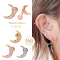 【4月再入荷】［16G］キラキラと輝く MOON プラネット モチーフ 月 ラブレット トラガス ホールに負担の少ないインターナル 軟骨ピアス ボディピアス 0700