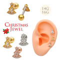 【12月新作】［14G 16G ］★クリスマス 限定★大人可愛いちびツリー 冬ピアス  軟骨ピアス ヘリックス ボディピアス 0160