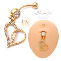 【8月再入荷】[14G ]媚びない可愛さを演出♪オープンハート へそピアス ボディピアス 0440