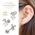 【12月再入荷】［14G 16G ］大人かわいい存在感キュービック ラビット rabbit ウサギ うさぎ 軟骨ピアス ヘリックス ボディピアス 0625