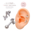 ［14G 16G ］るん♪と心も弾む可愛さ ハート キュービック 音符 モチーフ ストレート 軟骨ピアス ヘリックス ボディピアス 0804