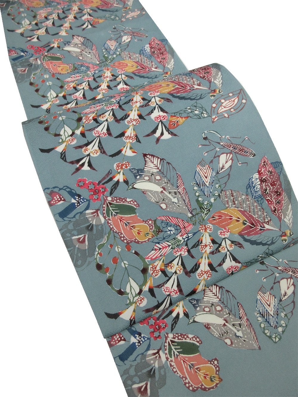 稲嶺杏子 型絵染 帯　かまきり