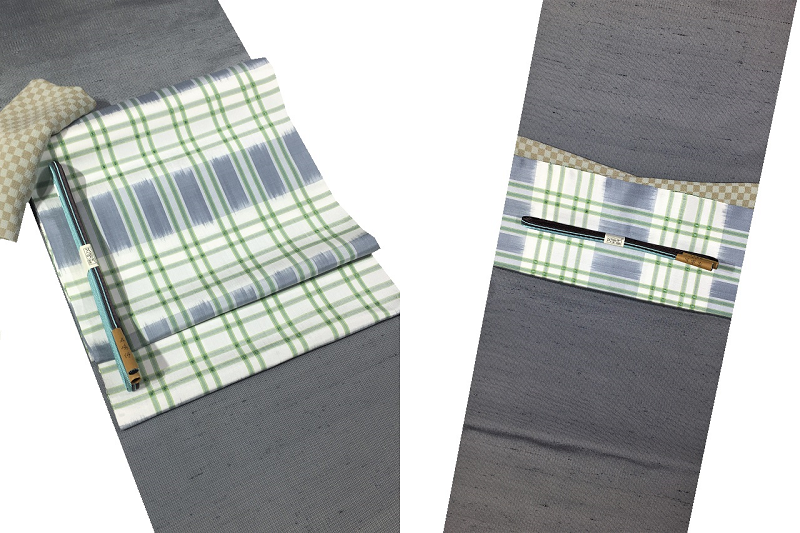 村江菊絵　牛首紬コーディネート