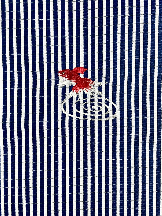 夏半衿 金魚刺繍