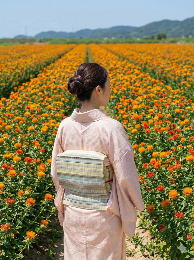 よねざわ新田 紅花染