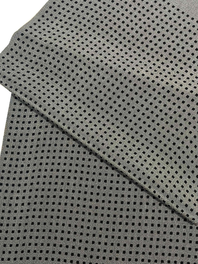 【帯揚げ】【丹後縮緬】【型染め】【スクエアー ドット】【チャコールグレー】【絹100%】【日本製】【業者在庫放出品 掘出し価格】【送料全国一律510円】