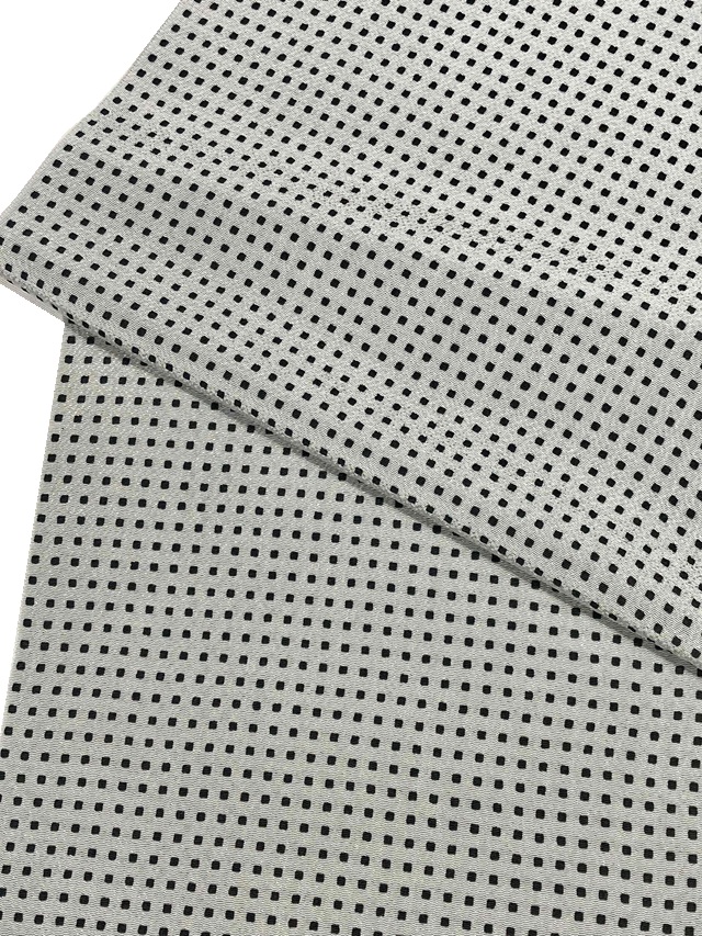 【帯揚げ】【丹後縮緬】【型染め】【スクエアー ドット】【グレー】【絹100%】【日本製】【業者在庫放出品 掘出し価格】【送料全国一律510円】