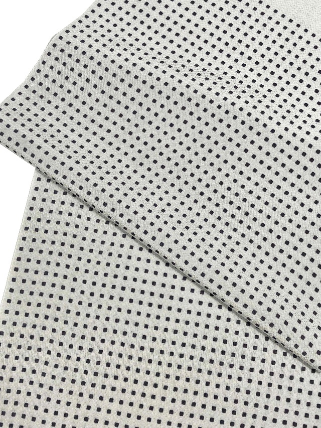 【帯揚げ】【丹後縮緬】【型染め】【スクエアー ドット】【シルバーグレー】【絹100%】【日本製】【業者在庫放出品 掘出し価格】【送料全国一律510円】