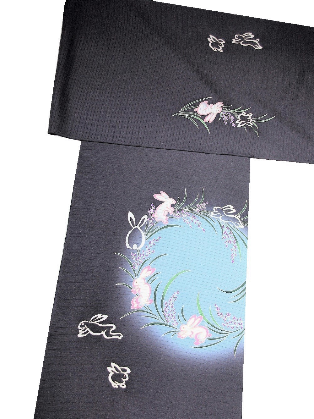 夏　絽帯　染帯　うさぎ