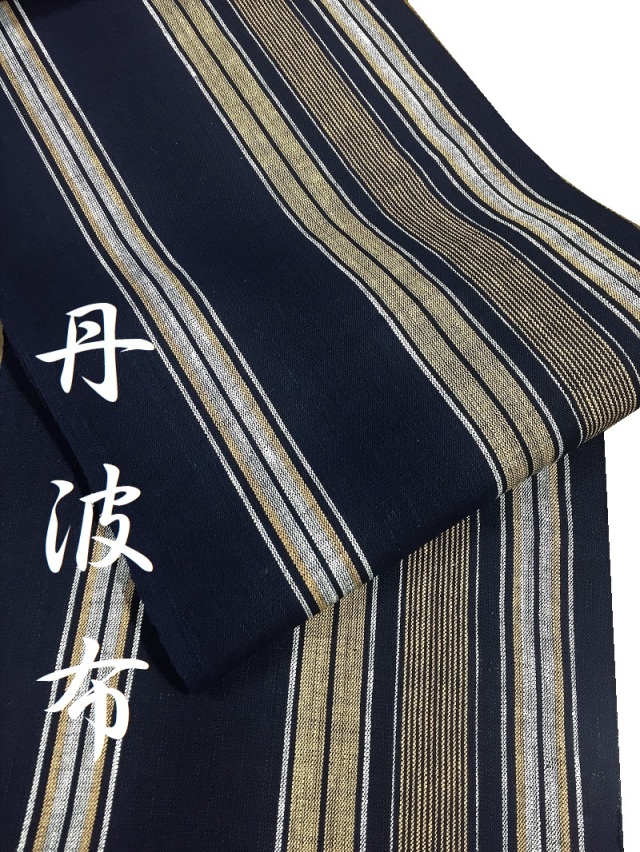 丹波布 八寸名古屋帯 藍染の深み、木綿の温もりと手織り味わいをお楽しみ下さい。