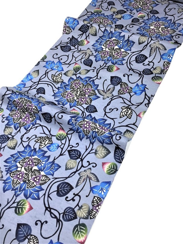 本場琉球 紅型染 九寸 名古屋帯 「屋富祖幸子 やふそ紅型工房」 2392