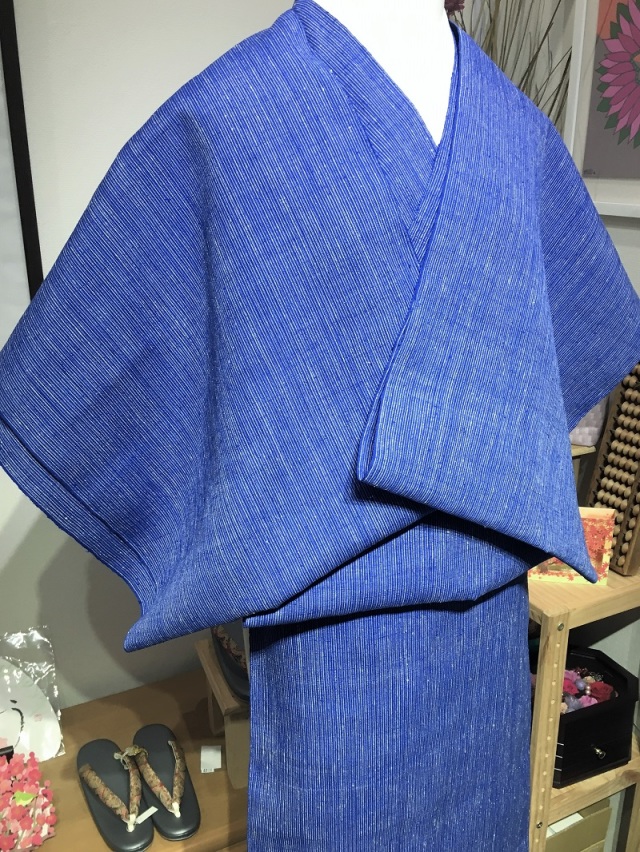 正絹　結城縮　お着物 正絹結城縮お着物