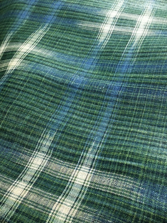 麻上布着物・宮古上布？・手績み手織り・苧麻・琉球藍・リメイクにも 新里玲子 宮古上布｜手績みの苧麻 草木染｜スポットガーデン