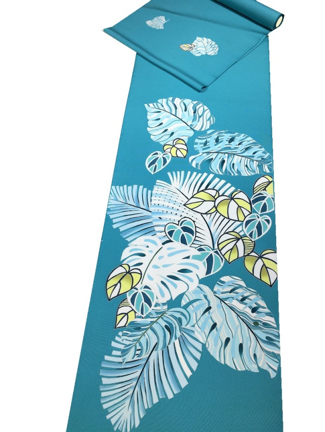 モンステラ 十日町友禅染帯 エメラルドグリーン｜着物セレクト