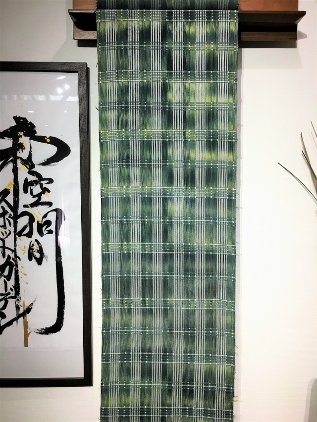 美品・希少、大正ロマン】凹凸漆糸の織のアール・ヌーヴォー文様