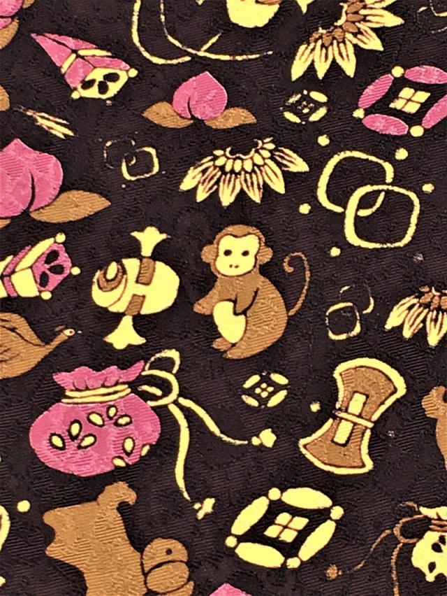 宝尽くし×桃太郎 十日町友禅染帯 九寸名古屋帯 島善織物｜着物セレクト  