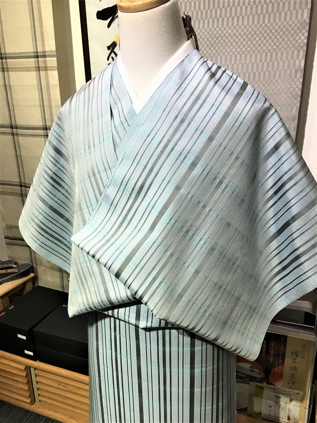 新田八重霞 重ね染 草木染 米沢 洒落 袋帯 横段 未使用品 全通新