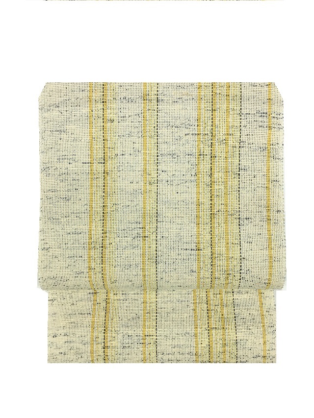 玉虫正直 紙布織 米沢 玉虫工房 古紙織物 帯 モノトーン 和服