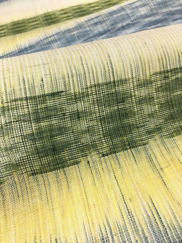 t*o様 OWL49 本場宮古上布 名古屋帯 苧麻 夏物 切り嵌め吉祥文 重要無