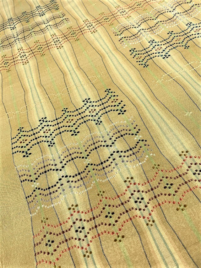 琉球南風原花織 よろけ織 九寸名古屋帯 大城一夫 ｜着物専門店スポット  