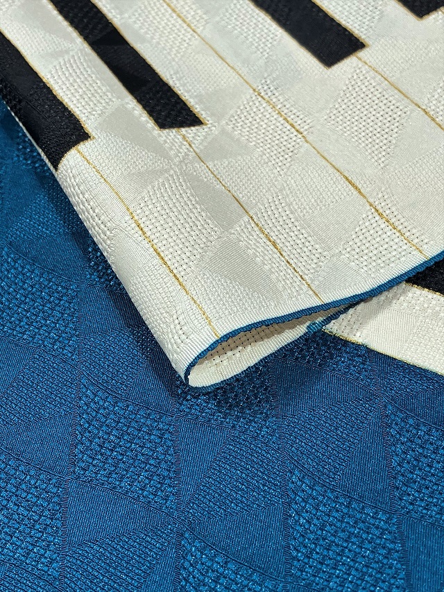 オールシーズン 夢染里 ピアノ 十日町友禅染帯 九寸名古屋帯