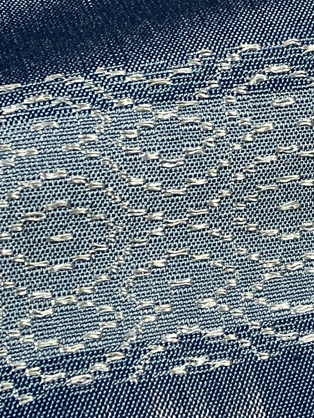 山口美術織物 本草木染唐織袋帯【本藍染色作家・山田徹染】七宝 梅 鶴 黒 藍色 山口美術織物 本草木染唐織袋帯【本藍染色作家・山田徹染】七宝 梅