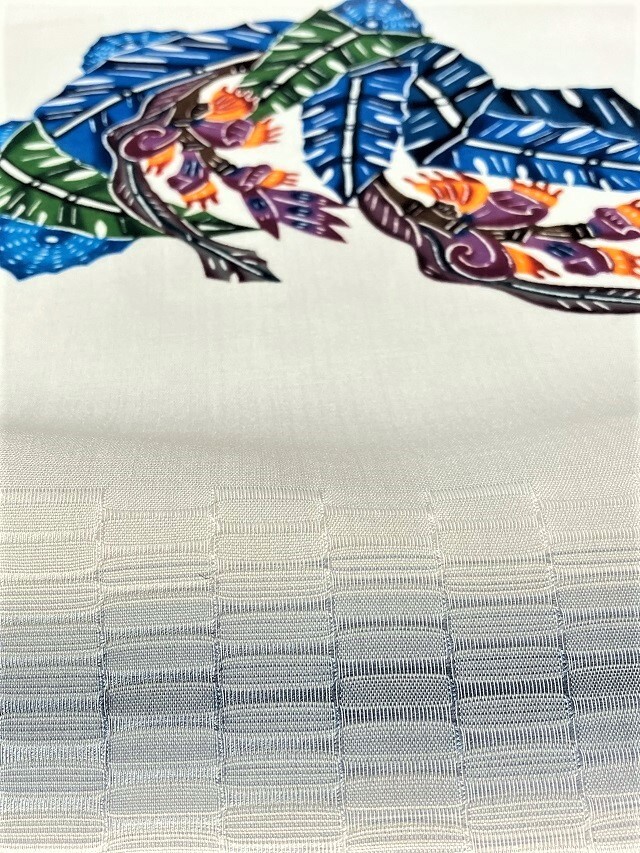 O0164新品お仕立上り 逸品 単衣向き 正絹 南風原 ロートン 花織 名古屋帯 O0164新品お仕立上り 逸品 単衣向き 正絹 南風原 ロートン 花織