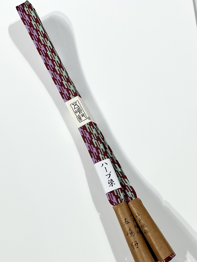 五嶋紐 帯締め｜千鳥格子 ツートンカラー 赤紫/グリーン/ワイン 特別