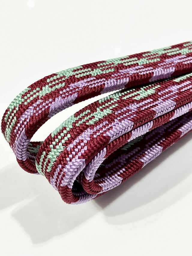 五嶋紐 帯締め｜千鳥格子 ツートンカラー 赤紫/グリーン/ワイン