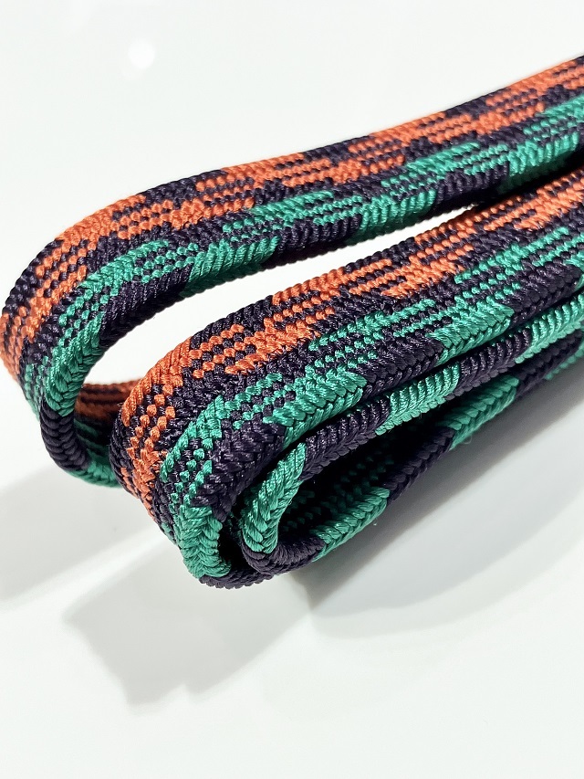 綾香　BIGすのチル服 紐あり青、緑、ピンク 五嶋紐 帯締め｜千鳥格子 ツートンカラー オレンジ/グリーン/茄子紺