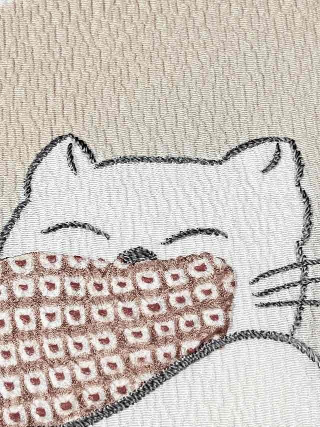 藤井絞り ネコ九寸名古屋帯