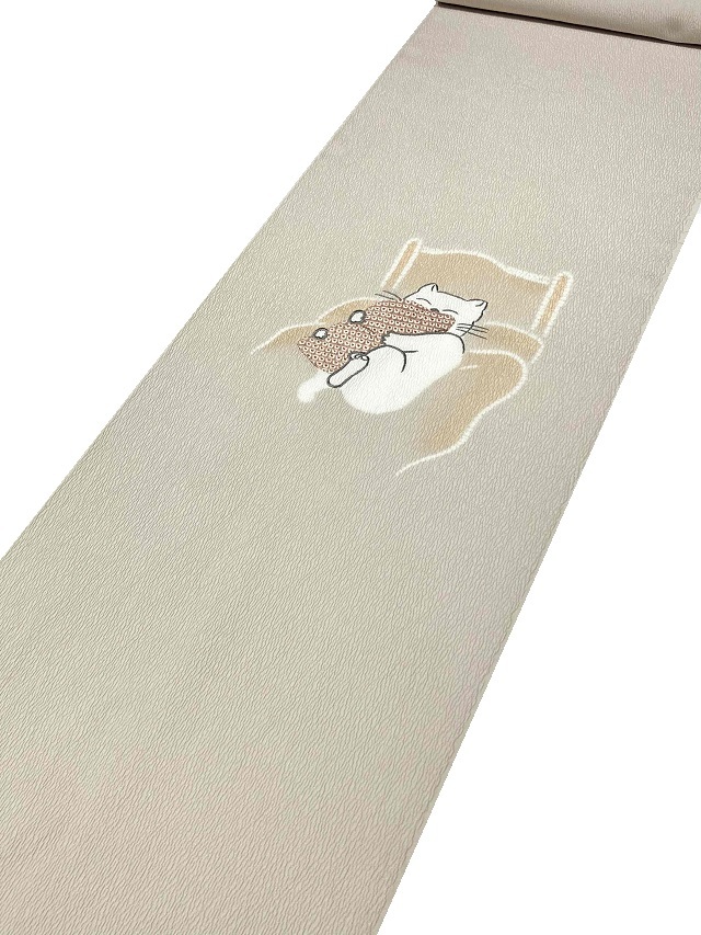 藤井絞り ネコ九寸名古屋帯